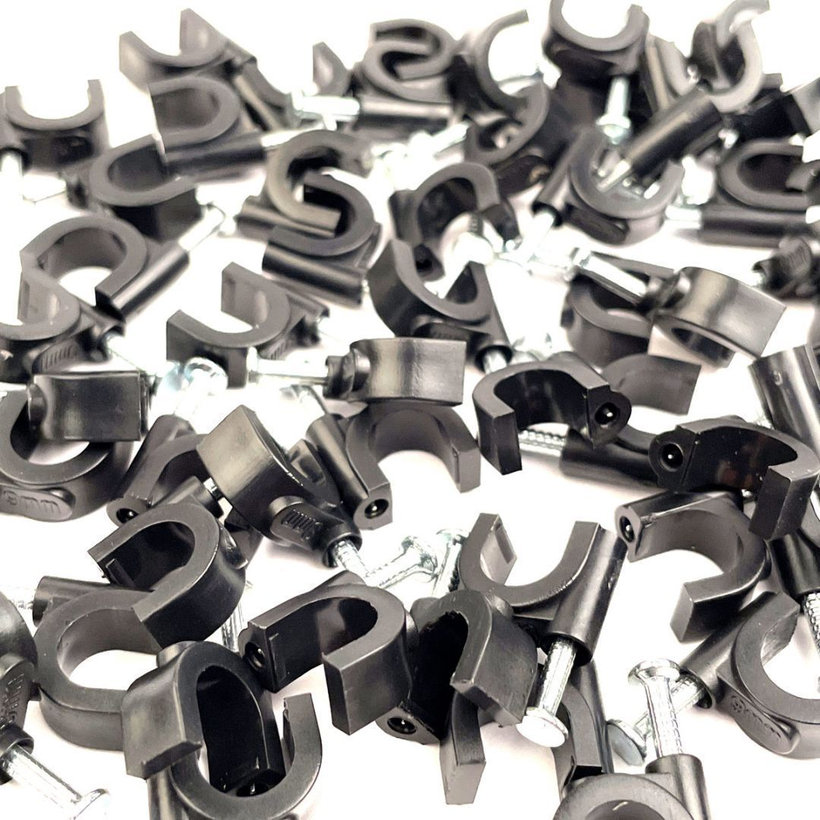 Kabelážní příchytka oválná černá 12mm