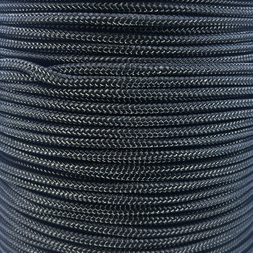 PA pletené lano s jádrem černé 16pr 2mm