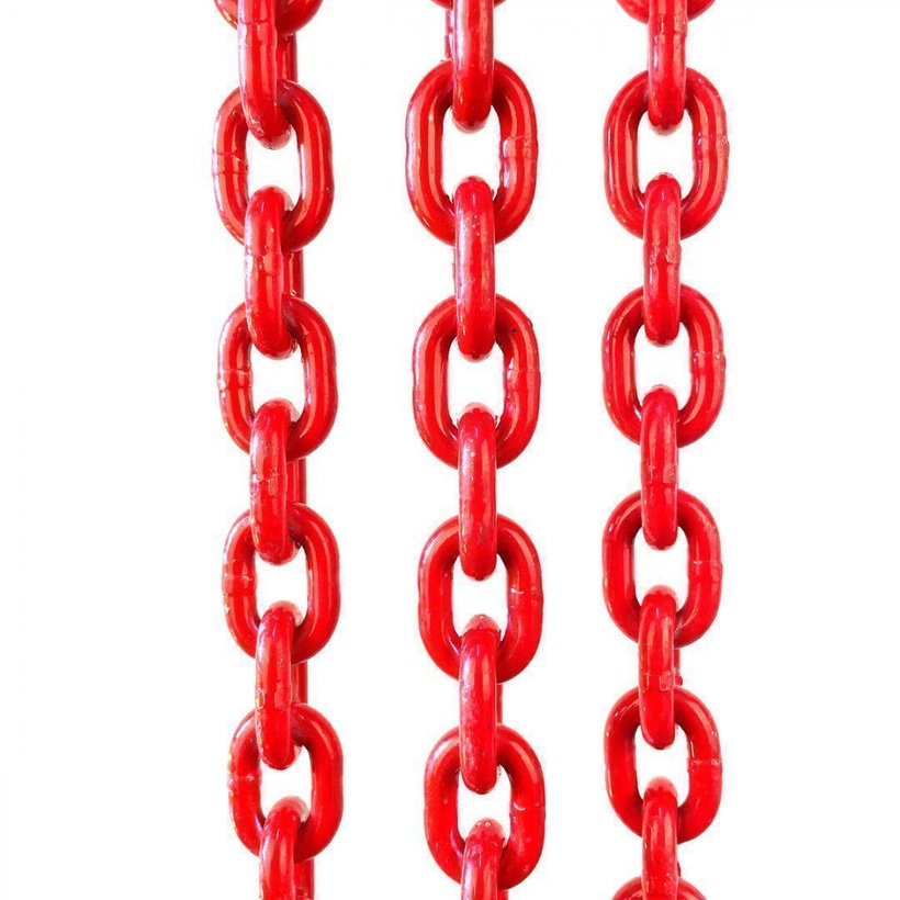 Řetězový závěs oko-3 háky tř 80 se zkracovačem (3 m, 4250/3000 kg, 8 mm, červená)