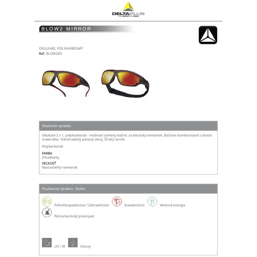 Pracovní brýle BLOW2 MIRROR