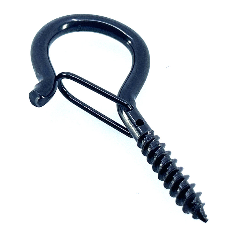 Okrasné oko s vrutem ve tvaru Q - černé