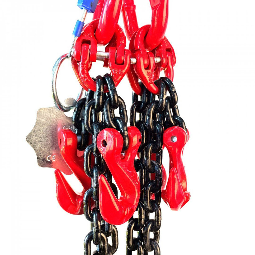 Řetězový závěs oko-4 háky tř 80 se zkracovačem (1 m, 2360/1700 kg, 6 mm)