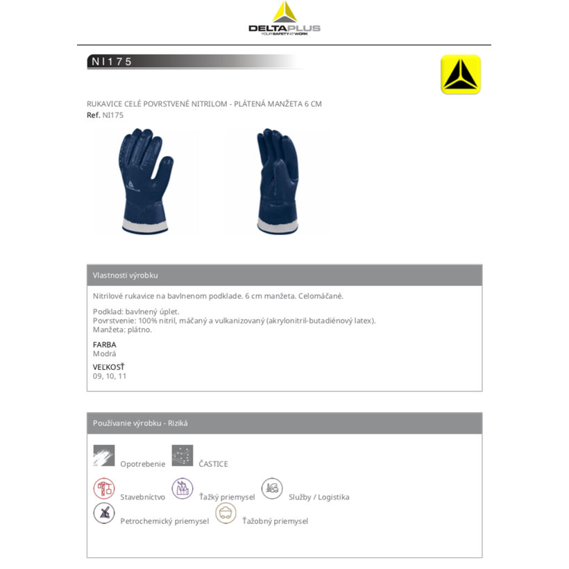 Pracovní rukavice NI175 10