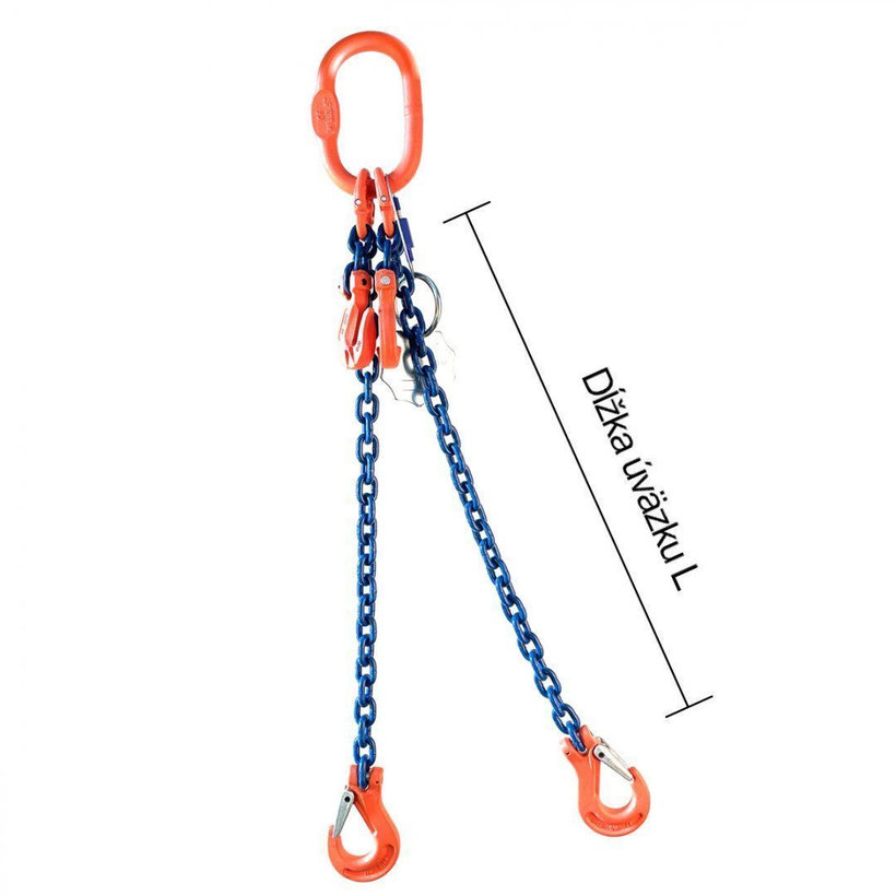 Řetězový závěs oko-2 háky tř 100 se zkracovačem (3 m, 14 000/10 000 kg, 16 mm)