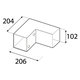 Spojka čtvercového nosníku GPL 100 černá 206×102×204 mm