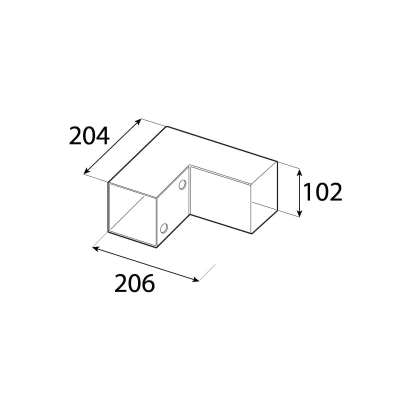 Spojka čtvercového nosníku GPL 100 černá 206×102×204 mm