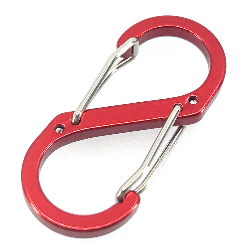 Okrasná karabina ve tvaru S-háku 50 mm - červená