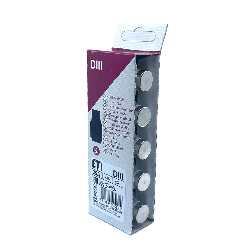 DIII T 35A válcová pojistka pomalá