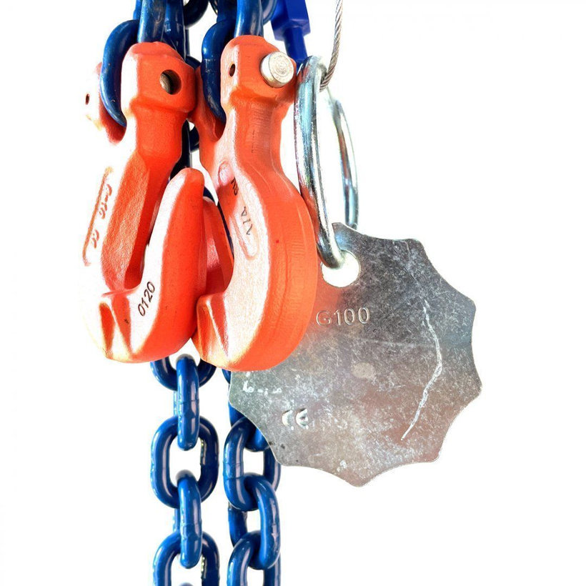 Řetězový závěs oko-2 háky tř 100 se zkracovačem  (7 m, 5600/4000 kg, 10 mm)