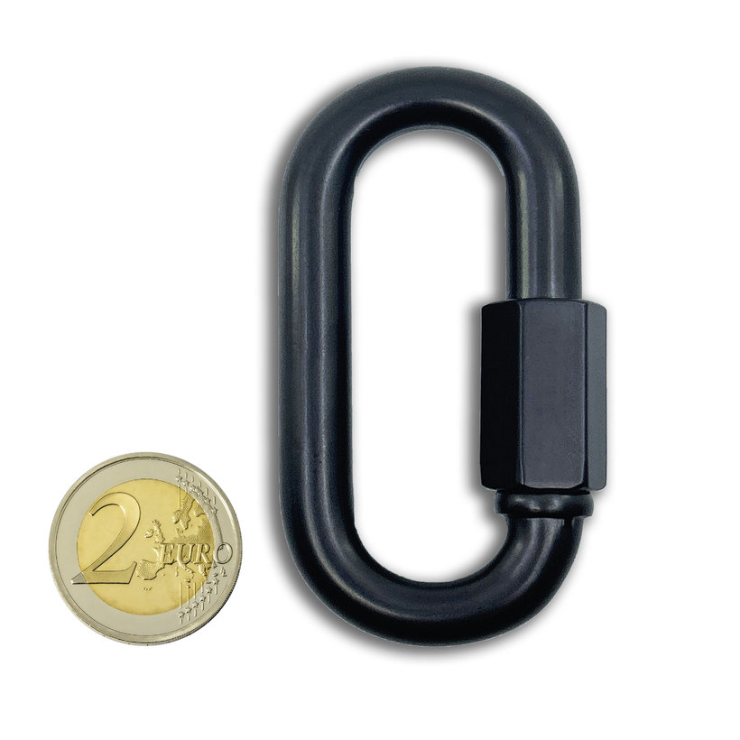 Karabina s maticí černá 8mm