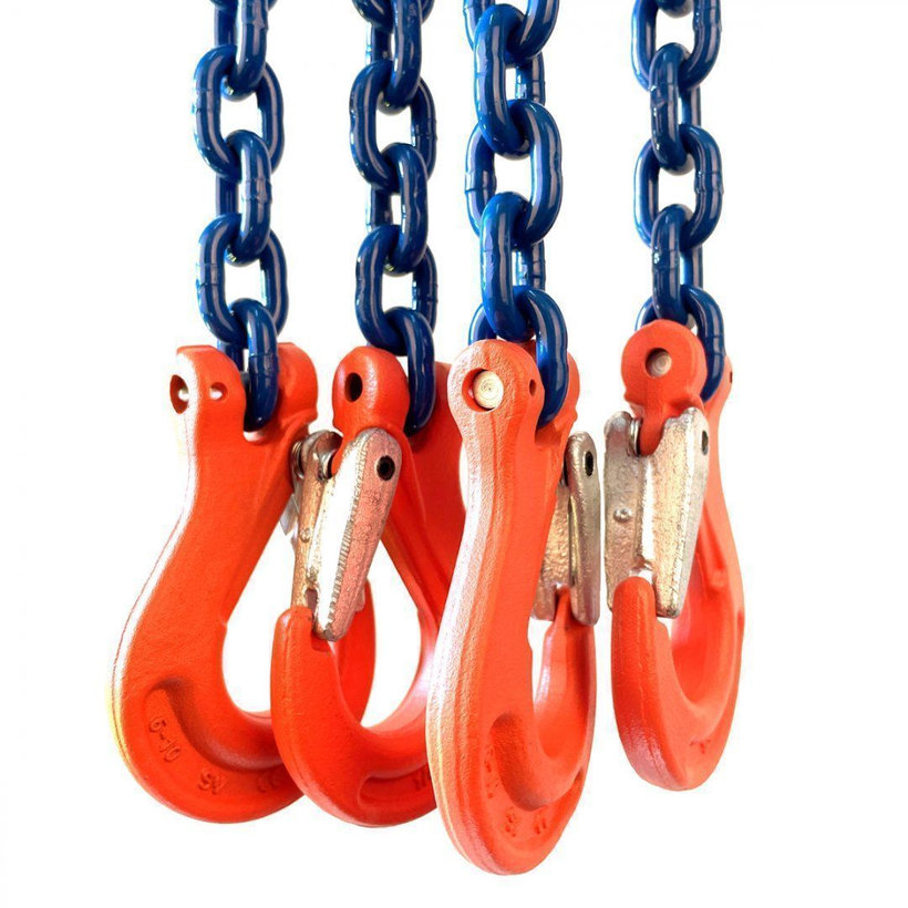 Řetězový závěs oko-4 háky tř 100 se zkracovačem (4,5 m, 8000/6000 kg, 10 mm)