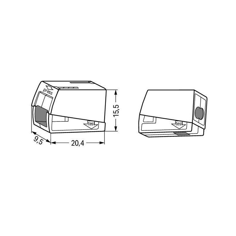 Svítidlová svorka 0,5-2,5 - 2 vodiče