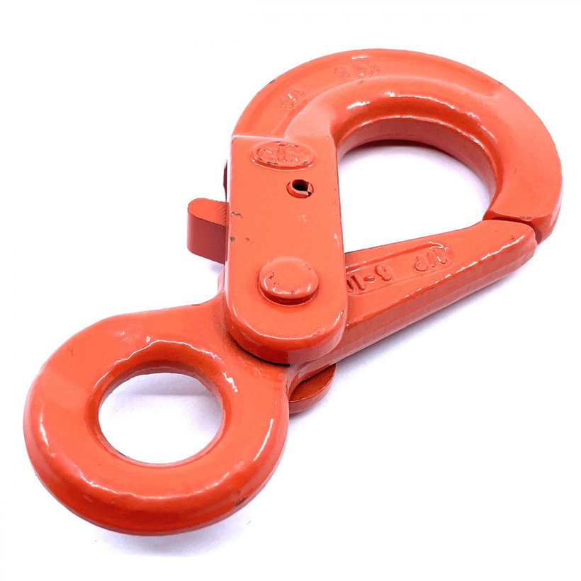 Samozajišťovací hák s okem tř 100 oranžový 8mm