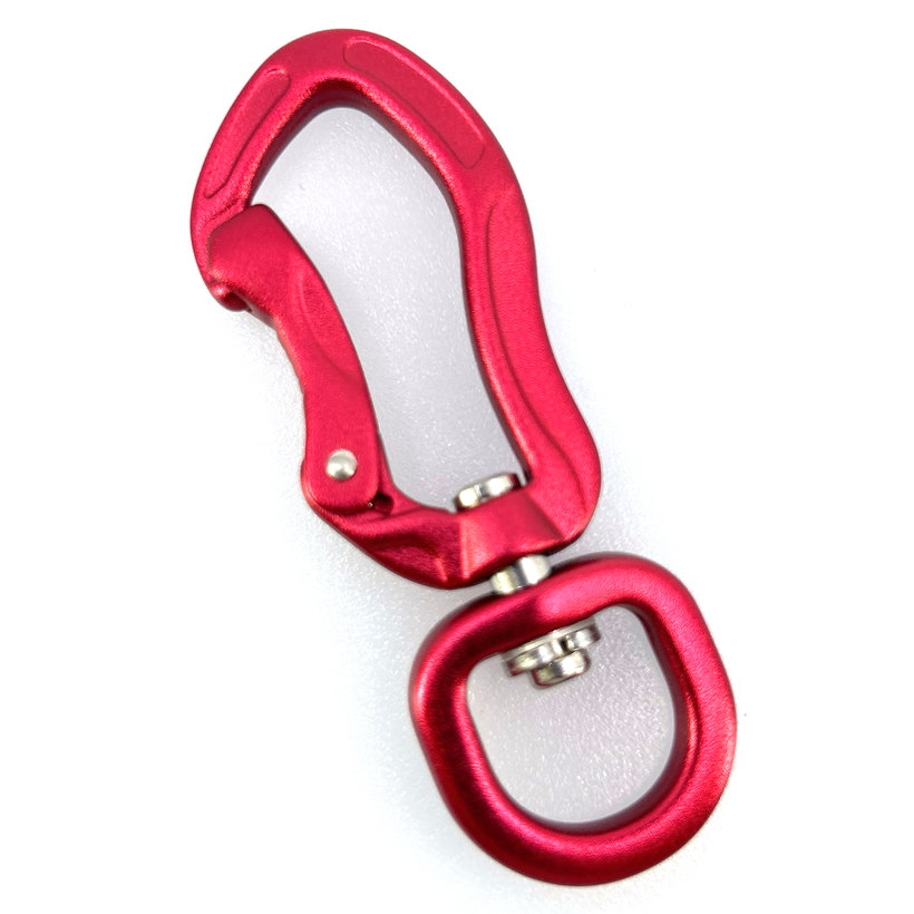 Hliníková karabina bez zapínání 74mm - červená