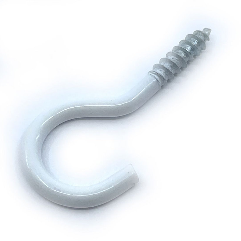 Hák s vrutem bílý lak 50mm