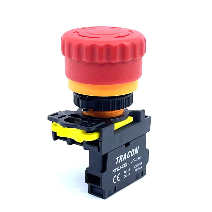 Nouzové tlačítko s aretací červené