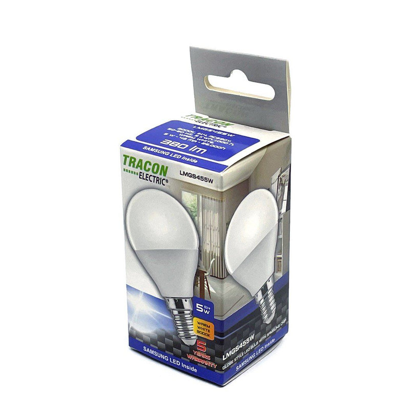 LED žárovka koule E27 7W - teplá- s chipem