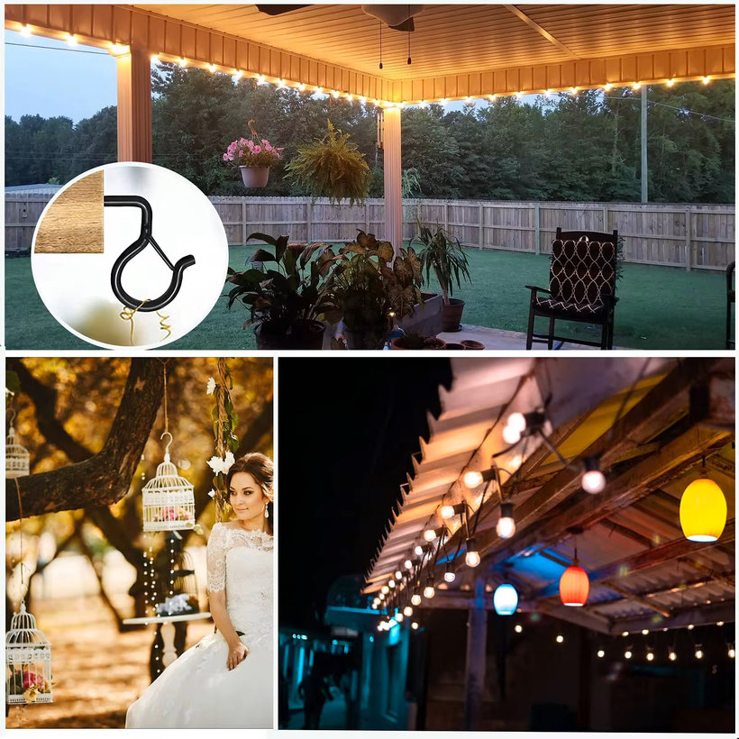 Okrasné oko s vrutem pro uchycení květináče - černé