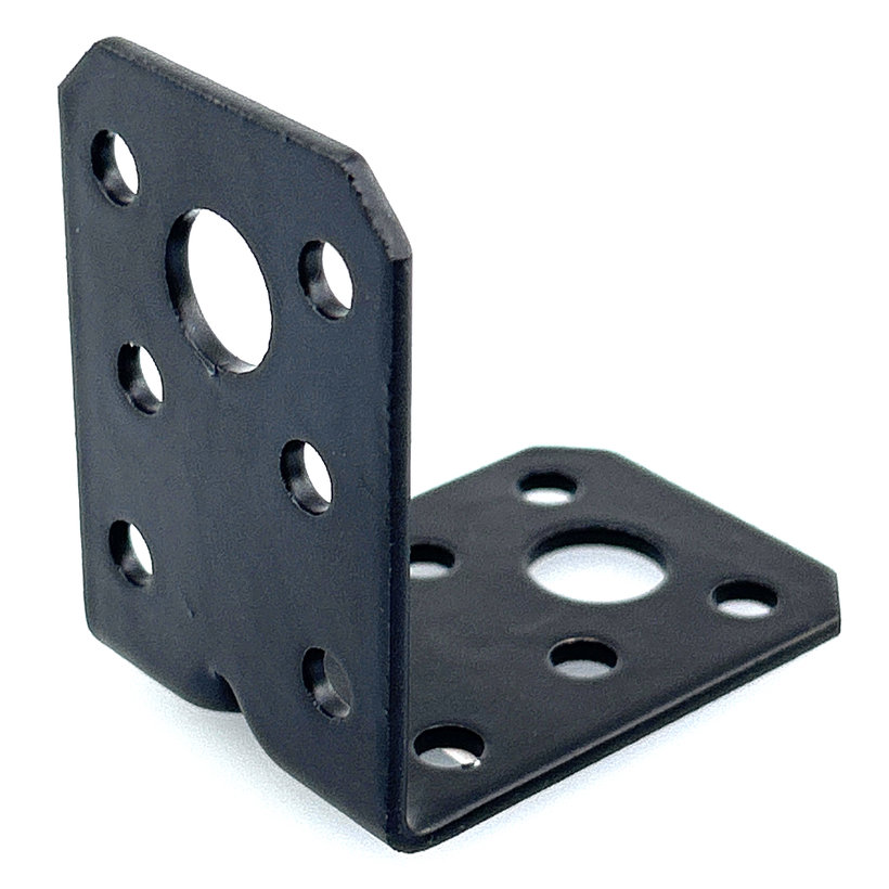 Úhelník s prolisem - černý 10ks 50x50x35x2mm