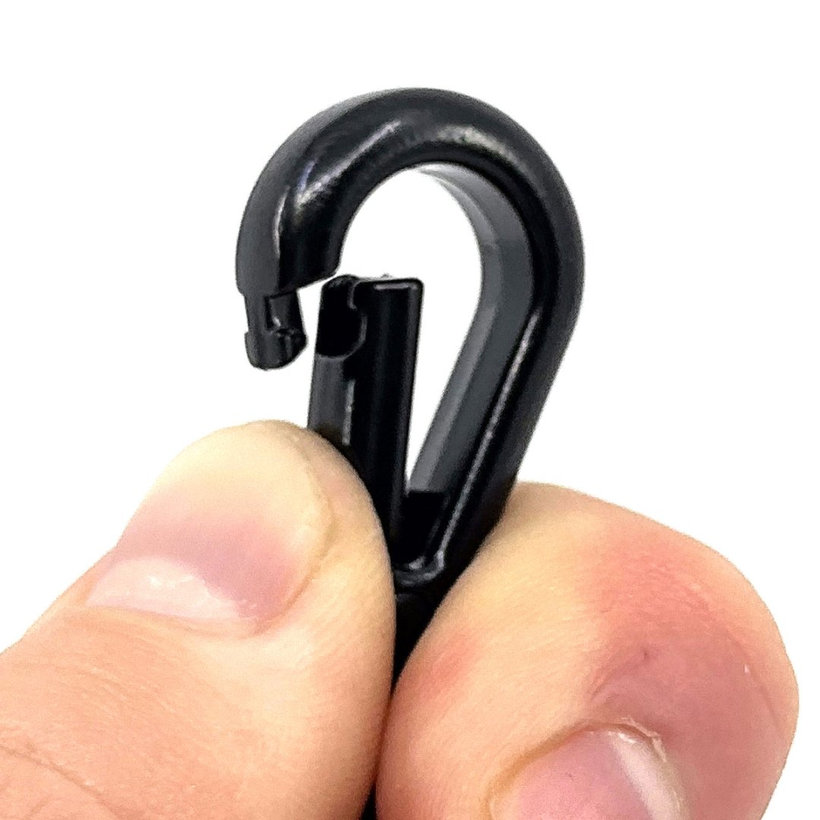 Karabina vodítková - černá 52x16mm