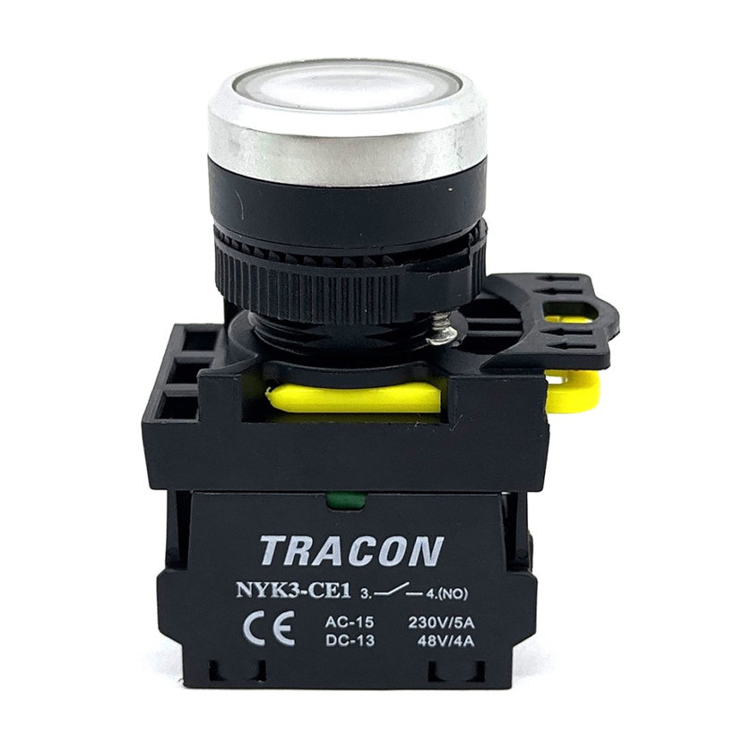 Tlačítkový spínač podsvícený bílý