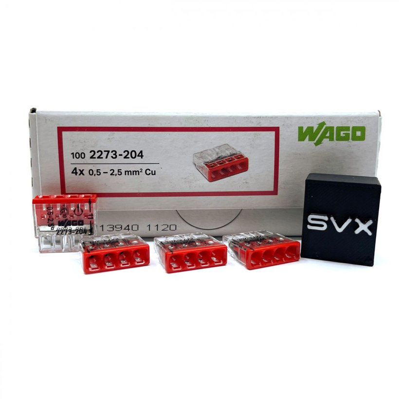 Spojovací svorka bezšroubová - 4 vodiče