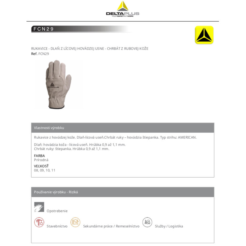Pracovní rukavice FCN29 08