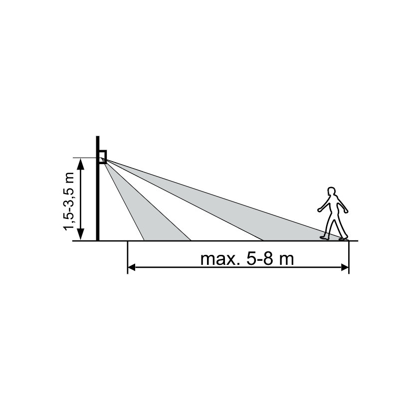 LED SMD reflektor černý s čidlem 10W - neutrální bílá