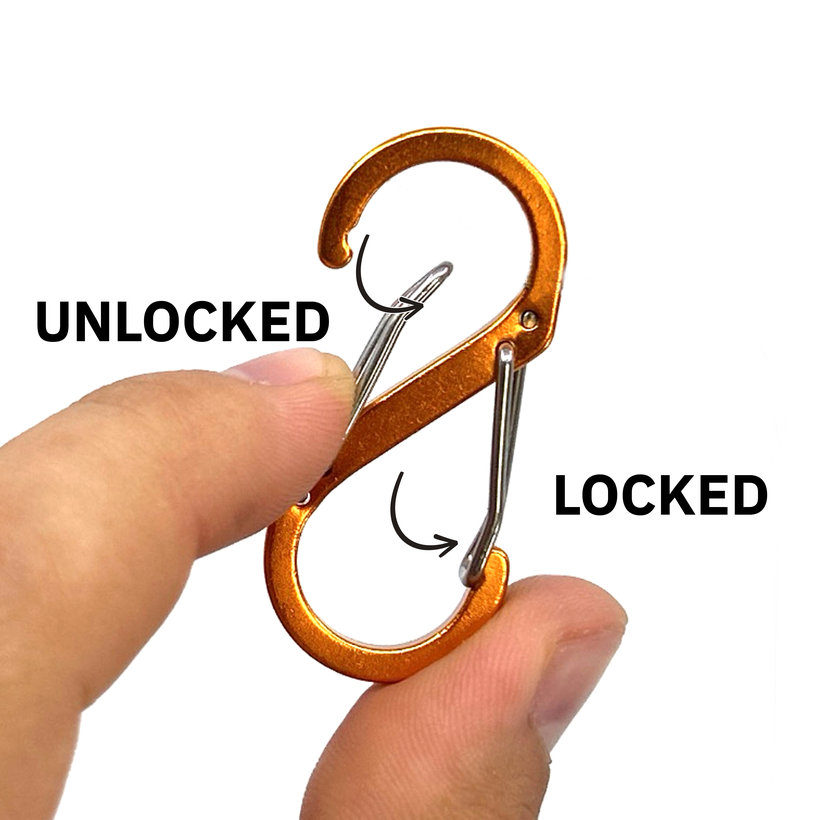 Okrasná karabina ve tvaru S-háku 50 mm - žlutá