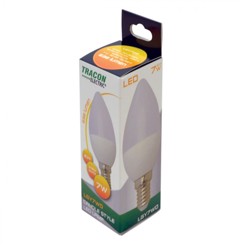 LED žárovka svíčka E14 7W - neutrální bílá