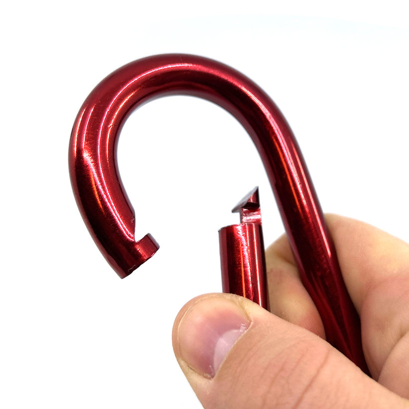 Karabina hasičská DIN 5299C červená 4mm