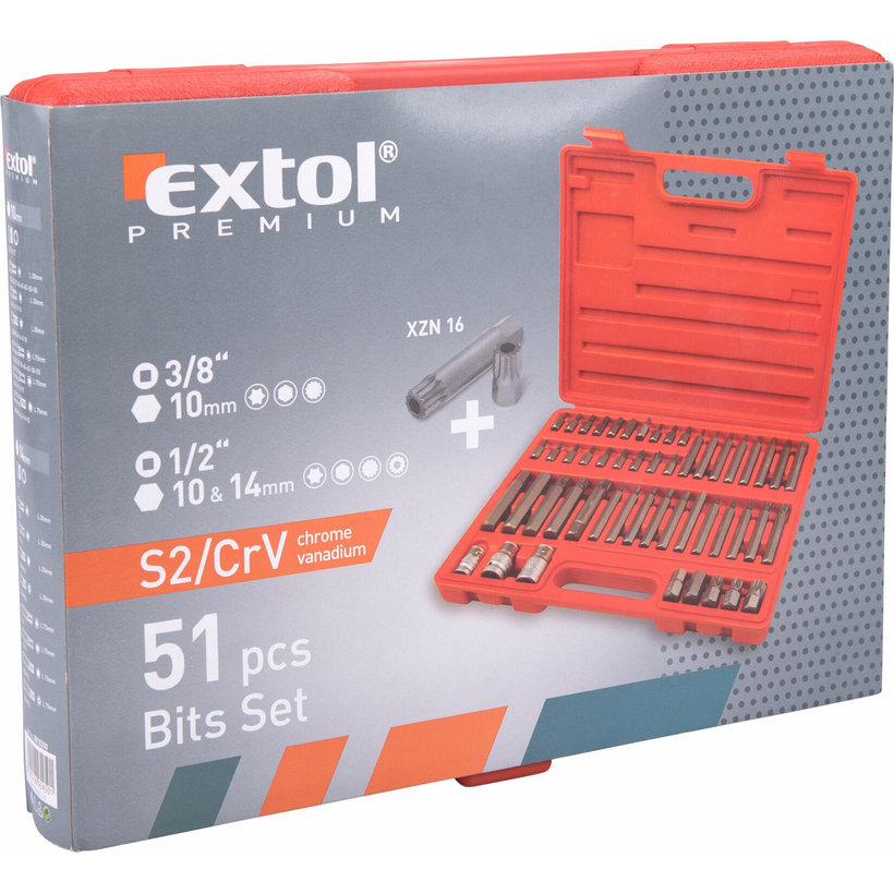 Sada bitů, 3/8″, 1/2″, 51 ks, S2
