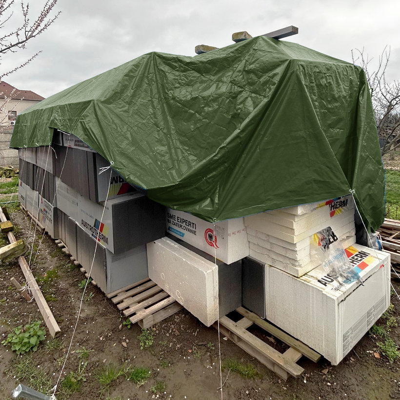 Plachta krycí 5x8m tmavě zelená 65g/m²