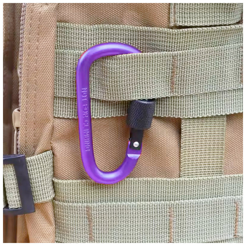 Hliníková karabina s pojistkou - oranžová