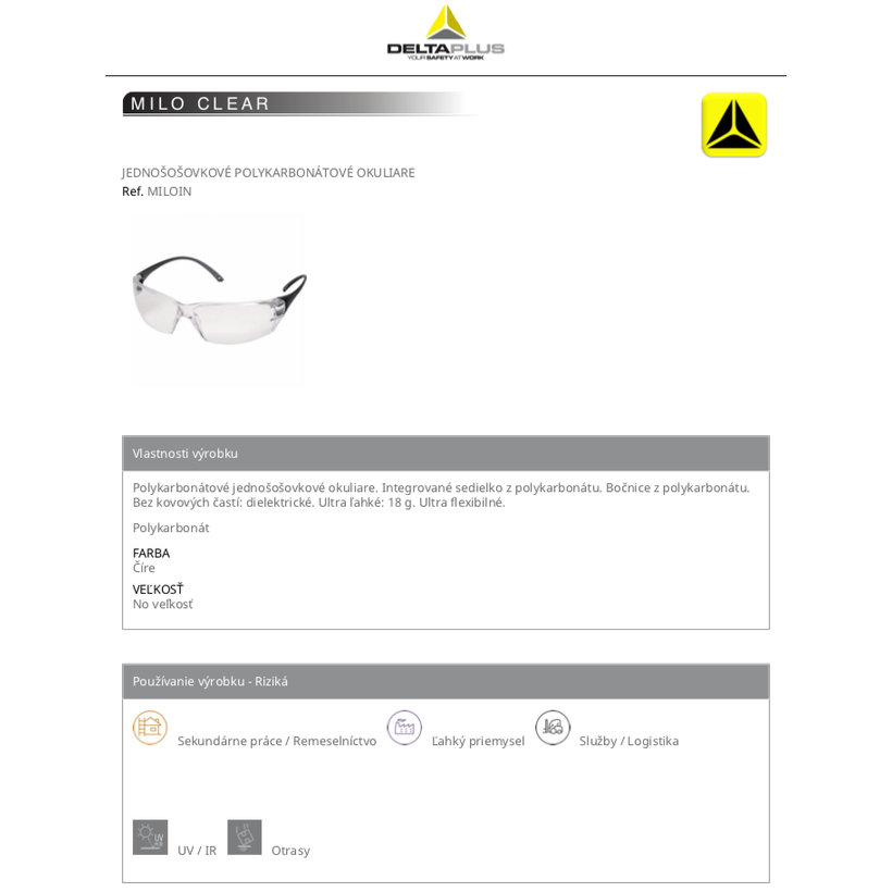 Pracovní brýle MILO CLEAR