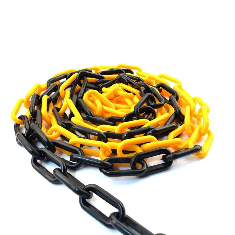 Plastový řetěz černo/žlutý 8mm