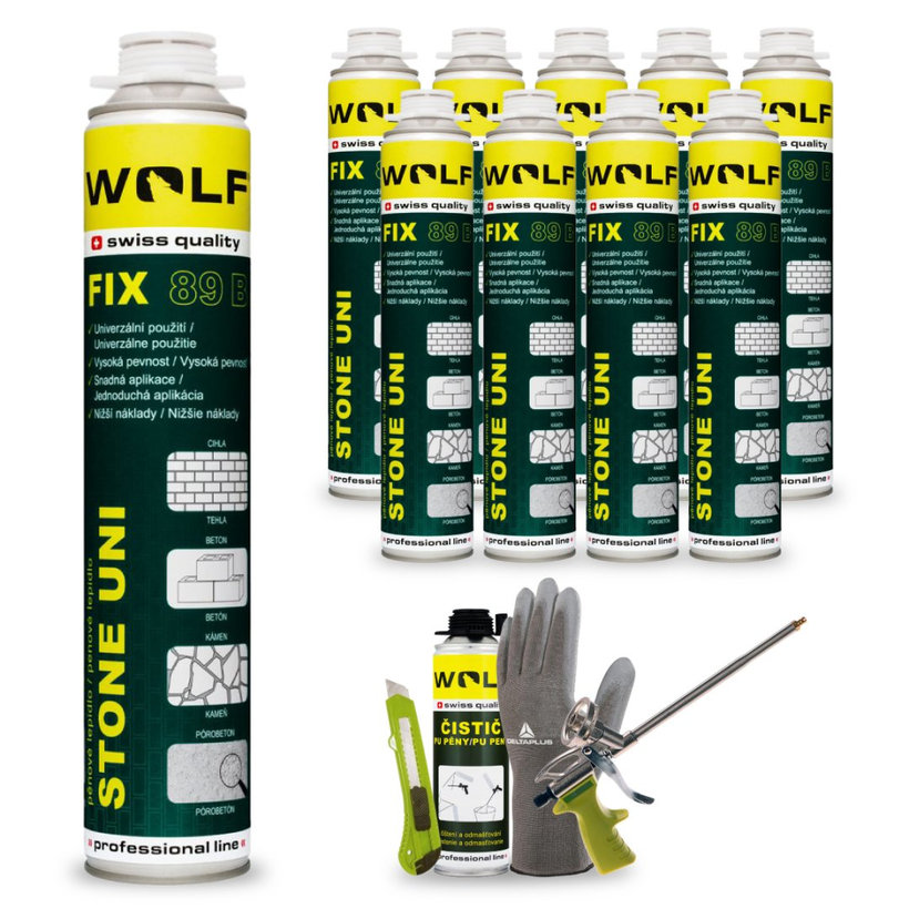 Montážní lepidlo (PUR) pistolové - STONE UNI 89b - 10 ks MEGA PACK 750ml