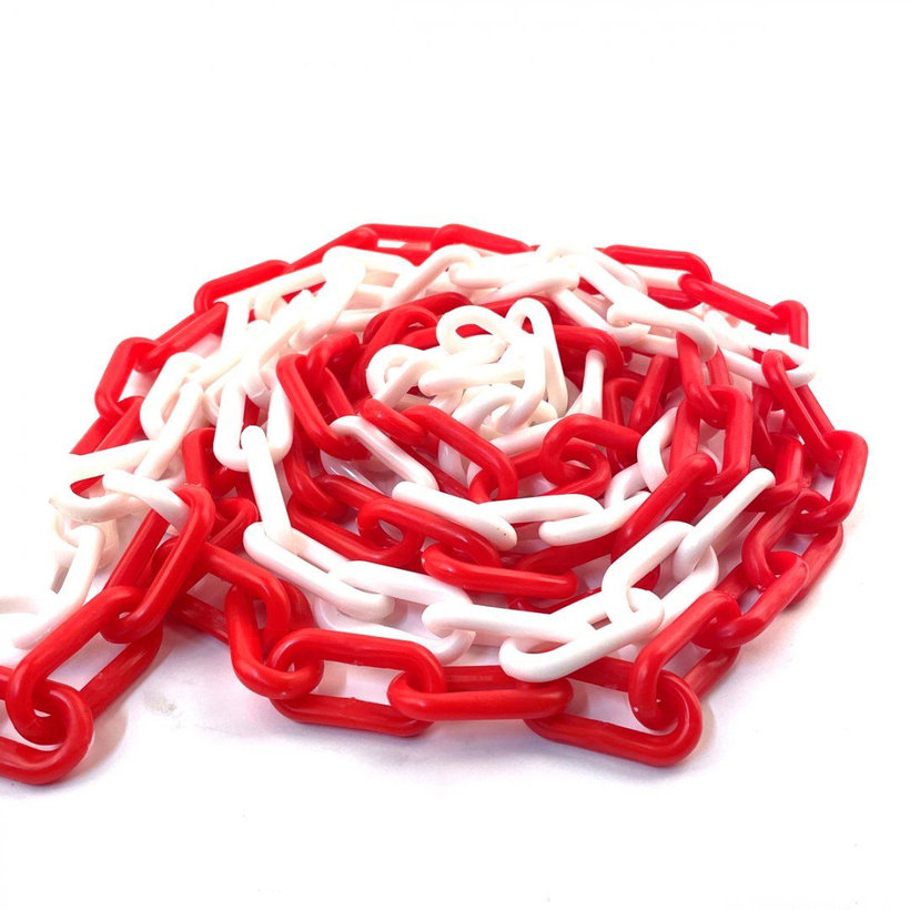 Plastový řetěz červeno/bílý 6mm