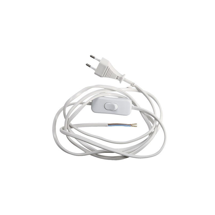 Flexo šňůra 2m 2x0,75 bílá plochá - vypínač