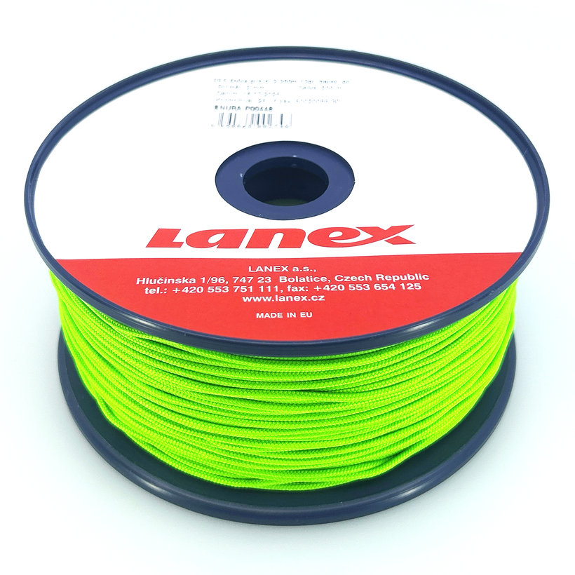 PES 2mm šňůra splétaná bez jádra barevná