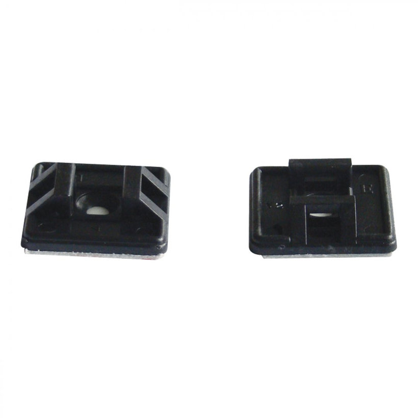 Samolepící patice k stahovací pásce - černá 25x25mm