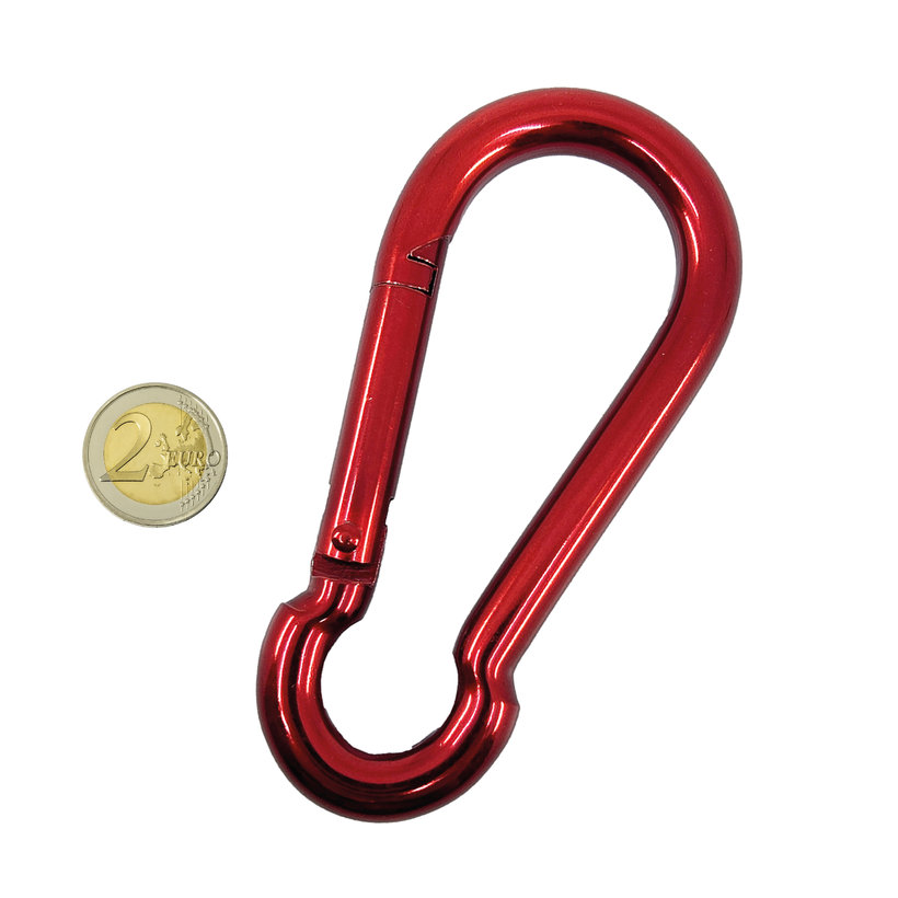 Karabina hasičská DIN 5299C červená 12mm