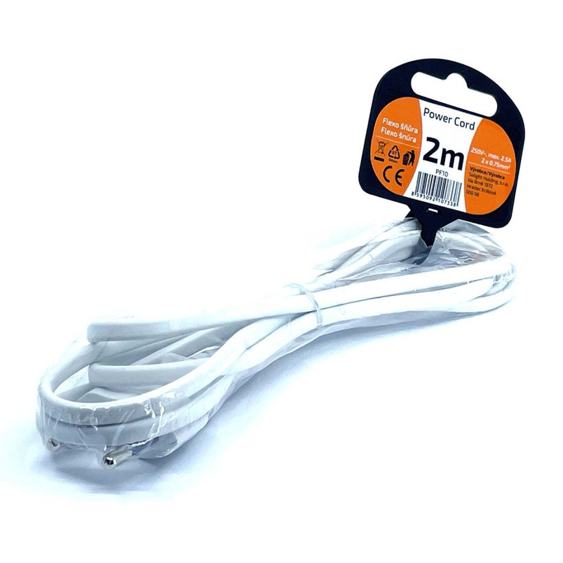 Flexo šňůra 2m 2x0,75 bílá plochá