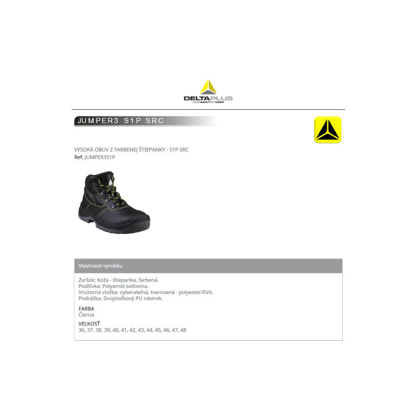 Kotníková pracovní obuv JUMPER3 S1P 46