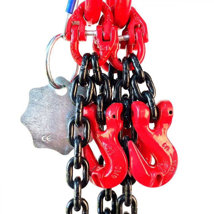Řetězový závěs oko-3 háky tř 80 se zkracovačem (2 m,  4250/3000 kg, 8 mm)