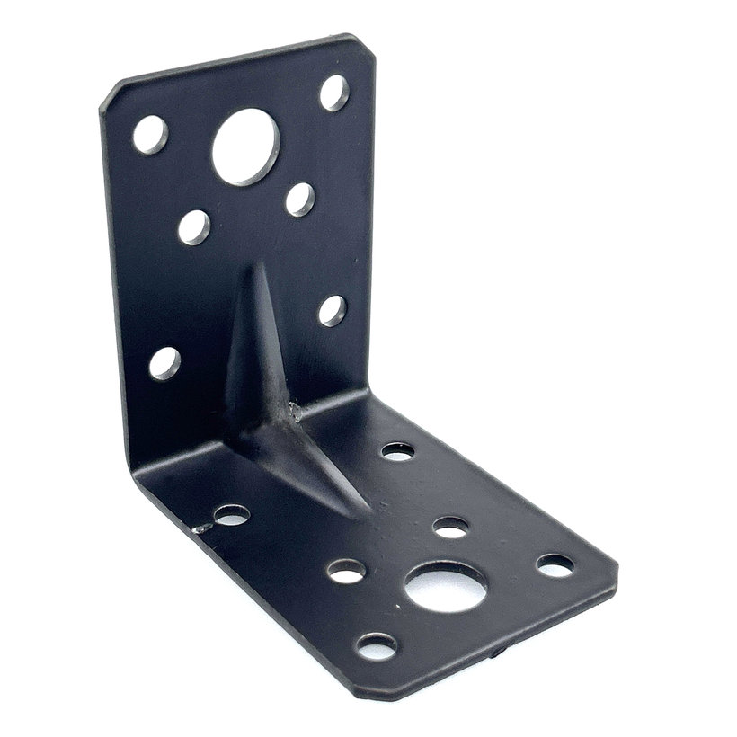 Úhelník s prolisem - černý 10ks 60x60x45x2mm