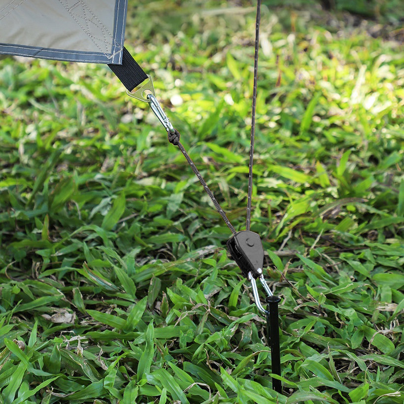 Kempingová kladka, černá, 4 mm / 4 m