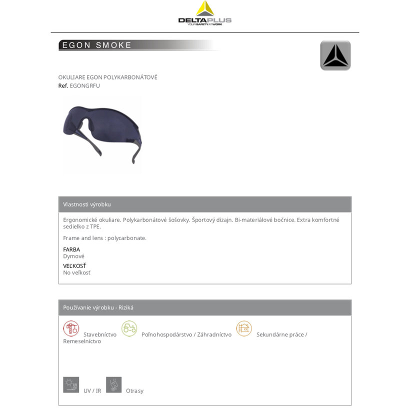 Pracovní brýle EGON SMOKE