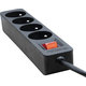 Prodlužovací kabel Eco-Line, 4 zásuvky, černý, s vypínačem, 3 m-copy-44878