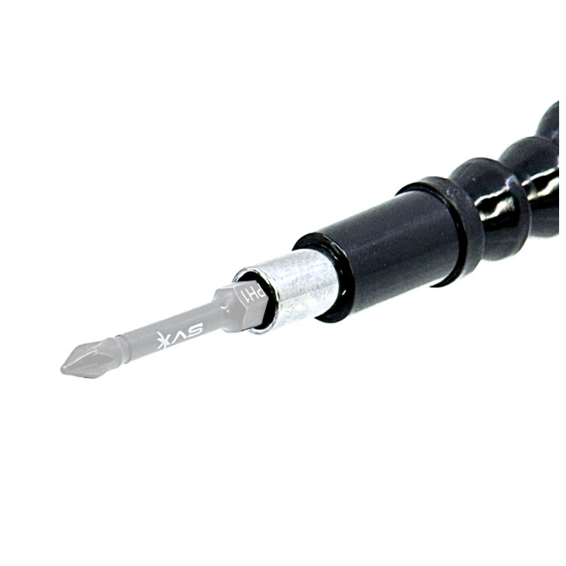 Dlouhý flexibilní držák na bity s rychloupínáním - černý